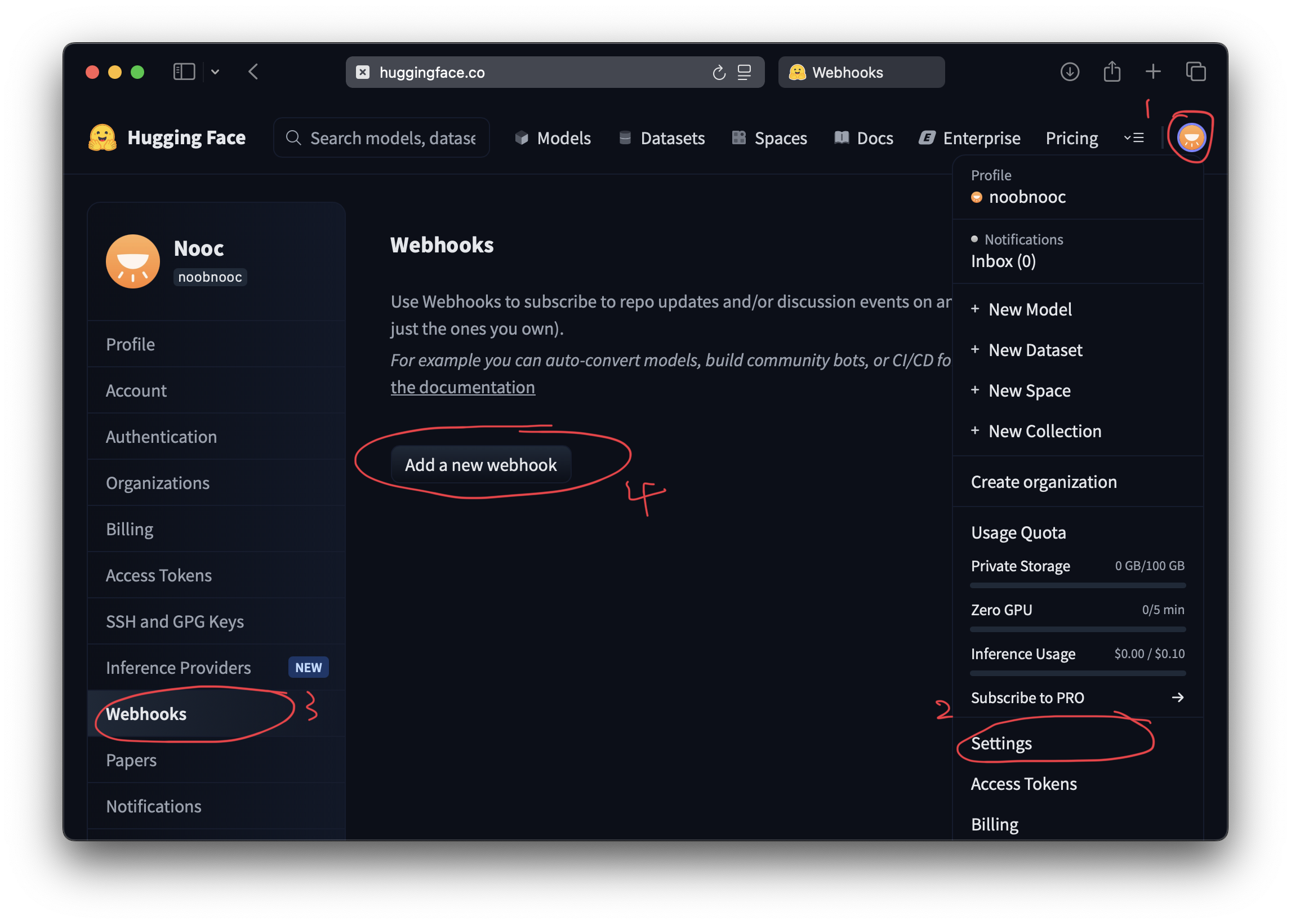 HuggingFace Settings